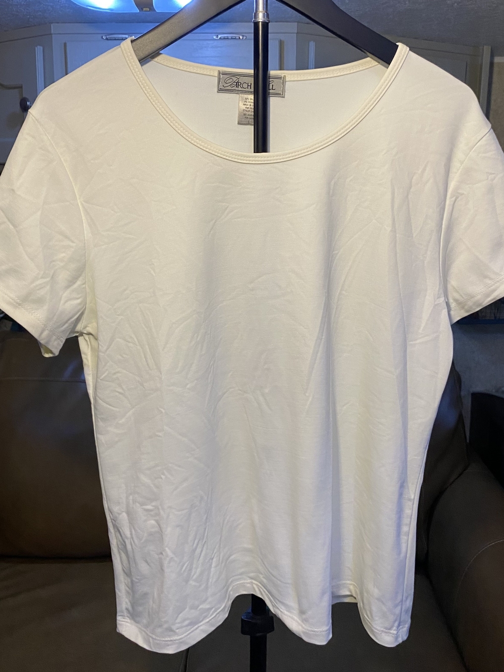 Stretch Crewneck Short-Sleeve Tee in Cream by Orvis
